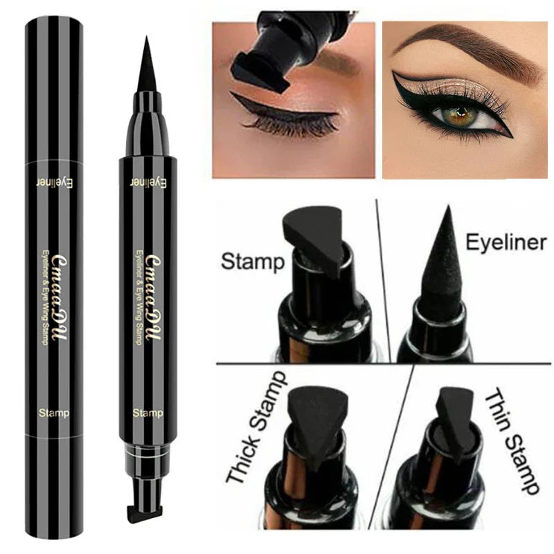 Wodoodporny eyeliner w pisaku, czarny, szybkoschnący, podwójny