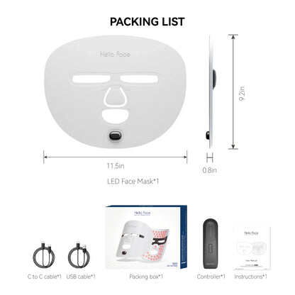 Bezprzewodowa maska do twarzy, terapia światłem podczerwonym i czerwonym, przeciwstarzeniowa